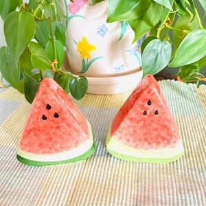 Early 2000s Watermelon Ceramic Salt & Pepper Shakers